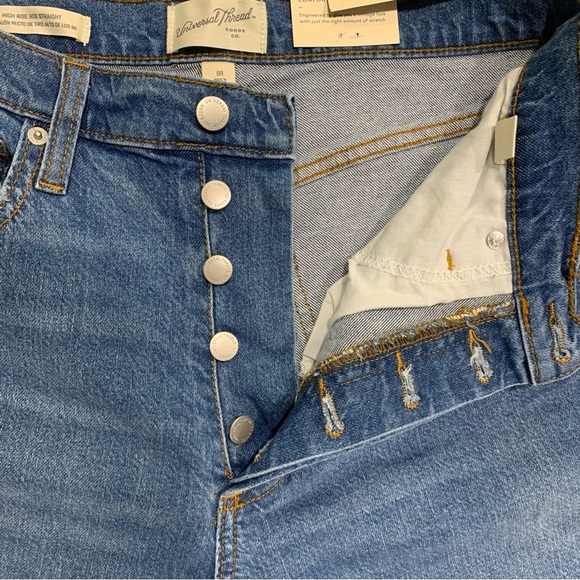 Universal Thread High Rise 90 Straight Jeans in Medium Wash - Size 8 Regular - Picture 5 of 7